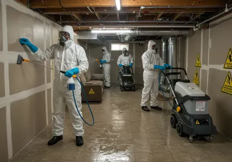 Basement Moisture Removal and Structural Drying process in Mackinac County, MI